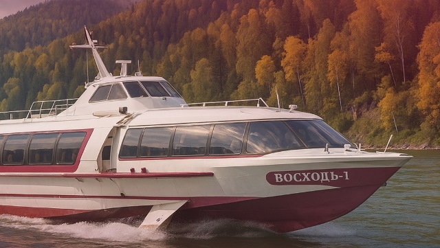 Из Красноярска запустили катер на подводных крыльях